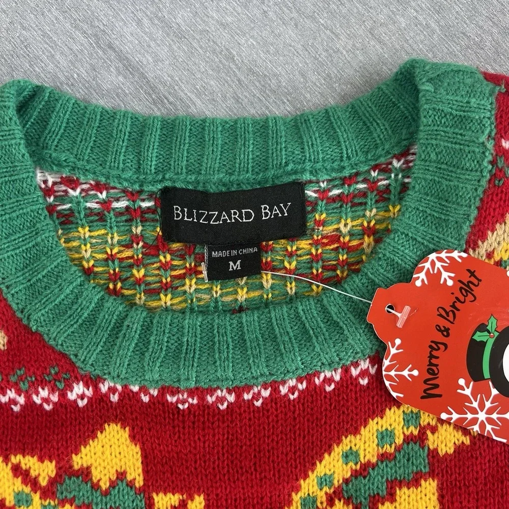 NEW‎ Blizzard Bay Size M Ugly Christmas Sweater TACO Mexican Sombrero snowflake